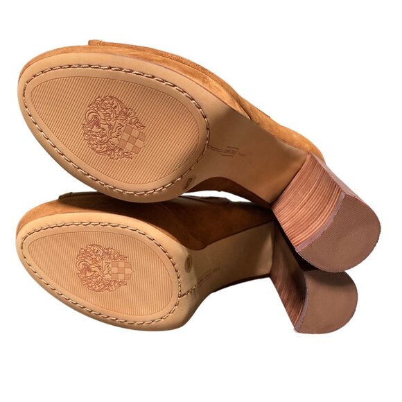 Vince Camuto VC-Kamaye 9M 39 Women Shoes 5” Heel Suede Tan Lace-Up Leather - Picture 5 of 14